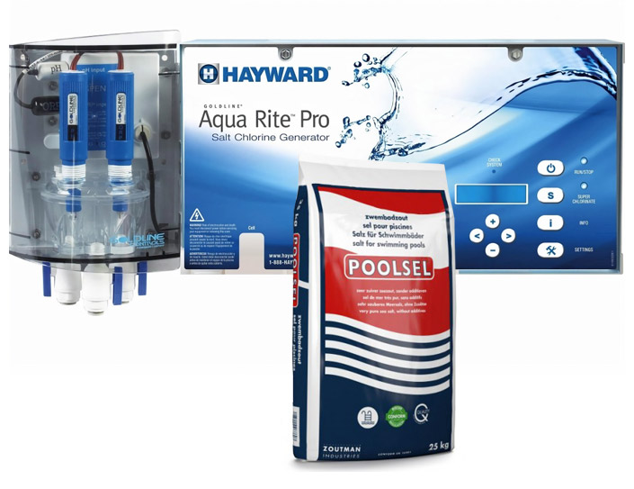 various filtration systems for swimming pools salt electrolysis AquaRite® Pro Hayward® ggil pro