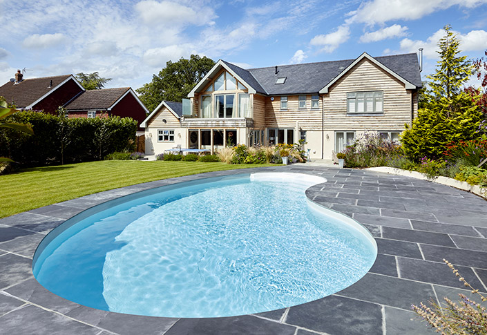 terrace layout for your pool with tiles Belgium Gembloux, Uccle, Brussels
